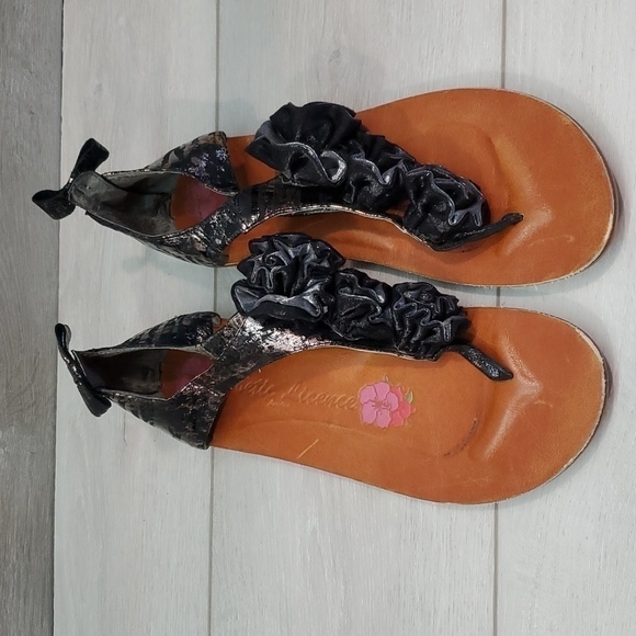 Anthropologie Poetric Licence Womens Comfort Y2K Bow Thong Sandals shoes sz 9.5 - Picture 4 of 12